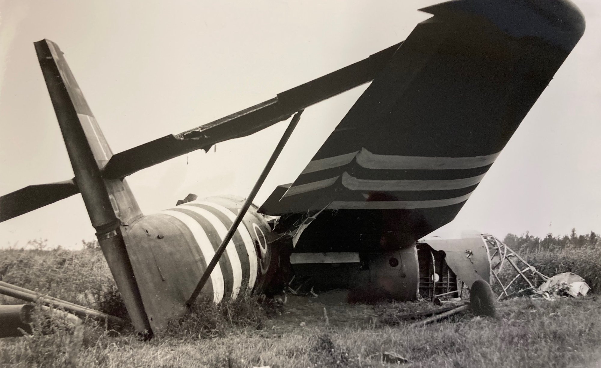 Crashed Horsa glider in Normandy